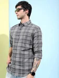 HIGHLANDER Checked Slim Fit Casual Shirt