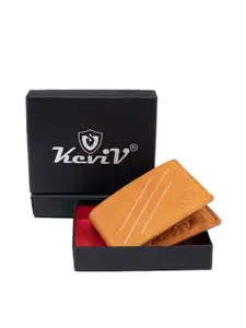 Keviv Men Striped Leather Two Fold Wallet
