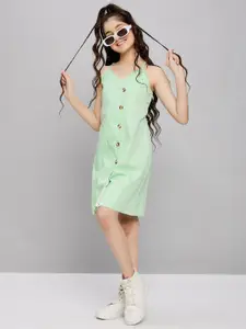 Stylo Bug Girls Shoulder Straps Pure Cotton A-Line Dress