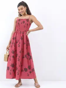 KETCH Floral Printed Smocked Maxi Dress