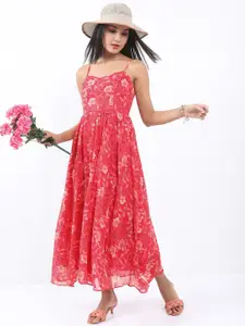 KETCH Shoulder Straps Floral Maxi Dress
