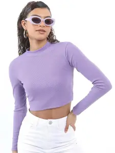 KETCH High Neck Fitted Cotton Crop Top