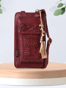 ART N VINTAGE Women Woven Design Leather Zip Around Wallet