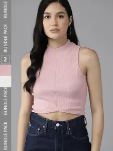 The Roadster Lifestyle Co. Women Pack of 2 Crop Tops