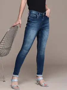 French Connection Women Mid Rise Skinny Fit Heavy Fade Stretchable Jeans