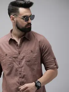 The Roadster Life Co. Solid Cotton Linen Casual Shirt