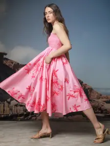 RAREISM Floral Off-Shoulder Cotton Midi Dress