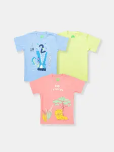 YK Infant Boys Pack Of 3 Printed Pure Cotton T-shirt