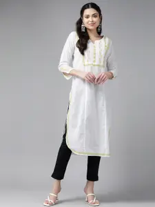 ADA Floral Embroidered Chikankari Kurta