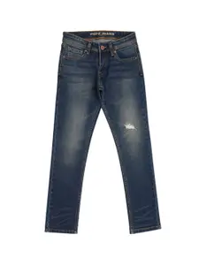 Pepe Jeans Boys Relaxed Fit Mildly Distressed Heavy Fade Cotton Jeans