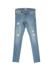 Pepe Jeans Girls Skinny Fit Mildly Distressed Heavy Fade Jeans