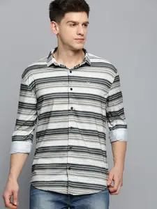 SHOWOFF Horizontal Stripes Cotton Casual Shirt