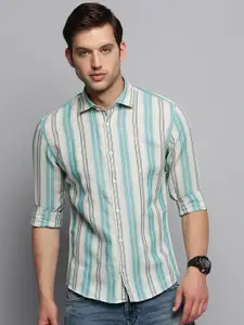 SHOWOFF Striped Cotton Casual Shirt