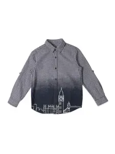 Pepe Jeans Boys Relaxed Micro Checked Cotton Casual Shirt