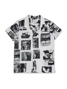 Pepe Jeans Boys Relaxed Printed Cotton Casual Shirt
