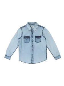 Pepe Jeans Boys Relaxed Faded Cotton Casual Shirt