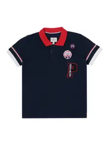 Pepe Jeans Boys Typography Printed Polo Collar Cotton T-shirt