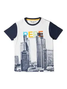 Pepe Jeans Boys Graphic Printed Round Neck Cotton T-shirt