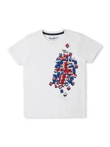 Pepe Jeans Boys Geometric Printed Cotton T-shirt