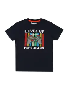 Pepe Jeans Boys Typography Printed Cotton T-shirt