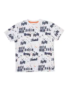 Pepe Jeans Boys Typography Printed Cotton T-shirt