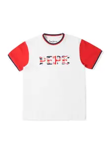 Pepe Jeans Boys Typography Printed Round Neck Cotton T-shirt