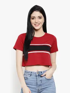 LE BOURGEOIS Striped Crop Top
