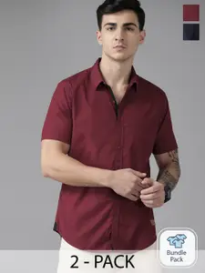 Roadster Pack of 2 Pure Cotton Casual Shirt