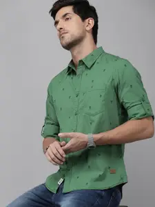 The Roadster Lifestyle Co. Men Pure Cotton Brand Logo Printed Casual Shirt