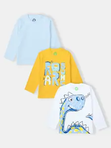 YK Infant Boys Pack Of 3 Printed Pure Cotton T-shirt