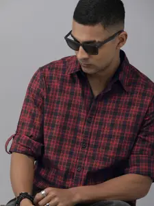 The Roadster Lifestyle Co. Pure Cotton Tartan Checked Casual Shirt