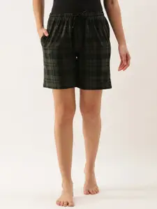 Kryptic Women Checked Cotton Lounge Shorts