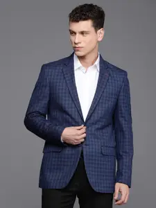 Raymond Contemporary Fit Checked Single-Breasted Formal Blazer