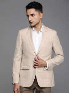 Raymond Contemporary Fit Single-Breasted Checked Formal Blazers