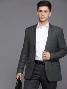 Raymond Textured Contemporary Fit Single Breasted Formal Blazer
