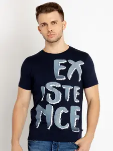 Status Quo Typography Printed Round Neck Cotton T-shirt