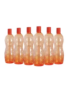 Cello Polka Orange 6 Pieces Plastic Water Bottles-1L Each