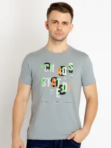 Status Quo Round Neck Typography Printed Cotton T-shirt