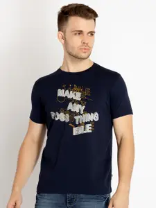 Status Quo Men Typography Printed Cotton T-shirt