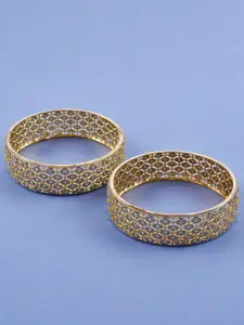 The Pari Set Of 2 Gold-Plated AD-Studded Bangles