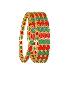 The Pari Set Of 6 Gold-Plated AD-Studded Bangles