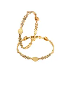 The Pari Set Of 2 Gold-Plated Stone-Studded Bangles