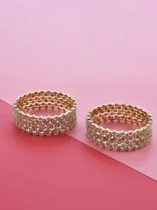 The Pari Set Of 12 Gold-Plated AD-Studded Bangles
