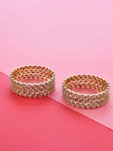 The Pari Set Of 12 Gold-Plated AD-Studded Bangles
