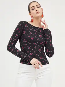 Harpa V-Neck Puffed Sleeves Gathered Top