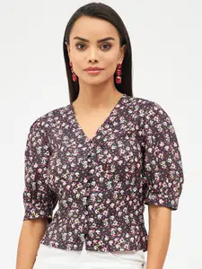 Harpa Floral Printed Shirt Style Top