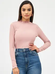 Harpa Long Sleeves High Neck Fitted Top