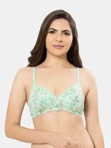 Amante Printed Padded Wirefree Cotton Casual T-Shirt Bra - BRA10202