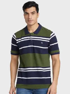 ColorPlus Striped Polo Collar Cotton T-shirt