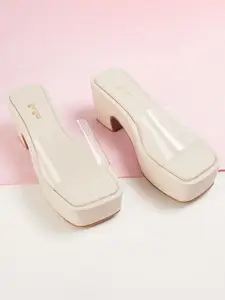 Ginger by Lifestyle Transparent Block Heels